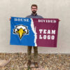 Eagles vs Custom Team House Divided Flag, NCAA House Flag
