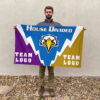 Eagles vs Custom Team House Divided Flag, Personalized Spirit Flag 2 Eagles vs Custom Team House Divided Flag, Personalized Spirit Flag