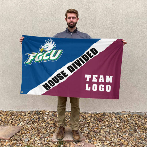 Florida Gulf Coast vs Custom Team House Divided Flag, Custom Rivalry Flag