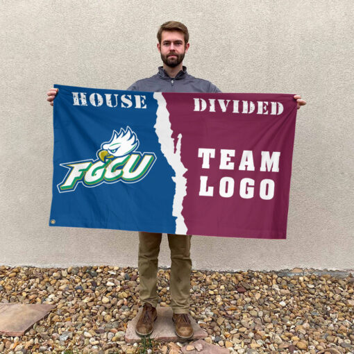Florida Gulf Coast vs Custom Team House Divided Flag, NCAA House Flag