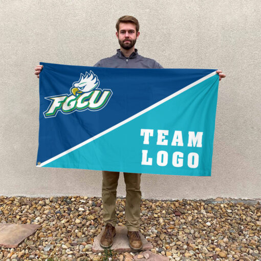 Florida Gulf Coast vs Custom Team House Divided Flag, NCAA Split Flag