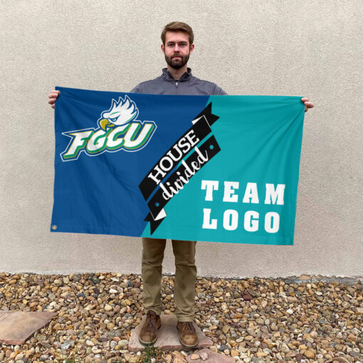 Florida Gulf Coast vs Custom Team House Divided Flag, NCAA Team Flag
