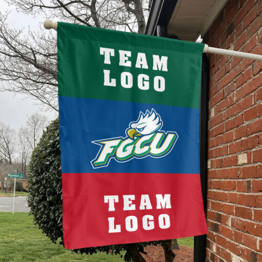 Florida Gulf Coast vs Custom Team House Divided Flag, NCAA Two Team Flag