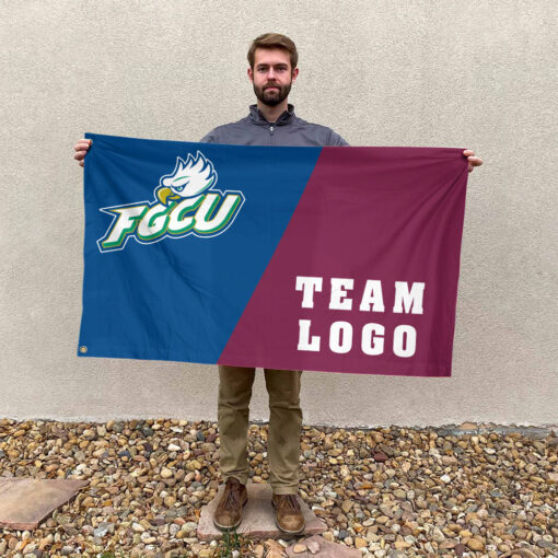 Florida Gulf Coast vs Custom Team House Divided Flag, Personalized Team Flag