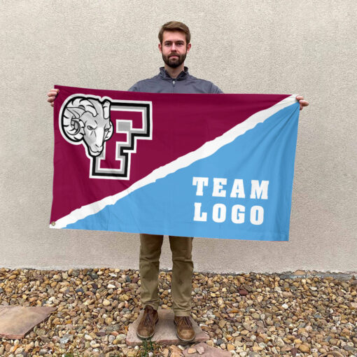 Fordham Rams vs Custom Team House Divided Flag, Custom College Flag