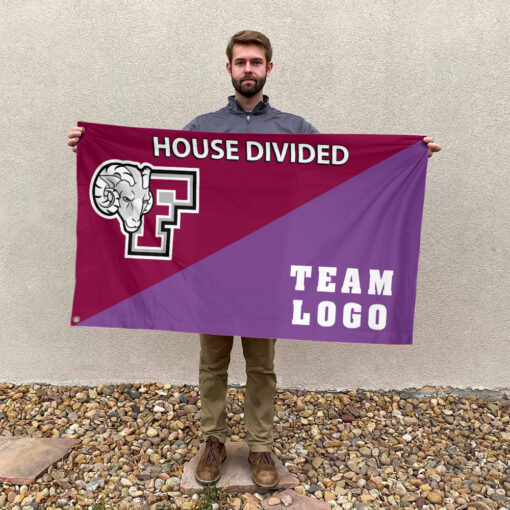 Fordham Rams vs Custom Team House Divided Flag, Custom Team Flag