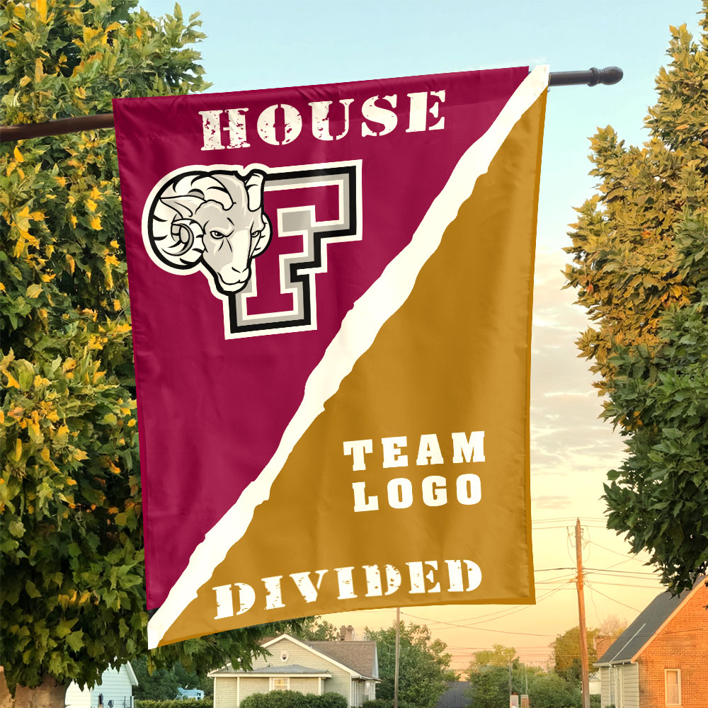 Fordham Rams vs Custom Team House Divided Flag, NCAA Rivalry Flag Fordham Rams vs Custom Team House Divided Flag, NCAA Rivalry Flag