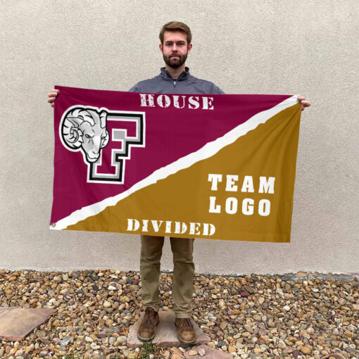 Fordham Rams vs Custom Team House Divided Flag, NCAA Rivalry Flag Fordham Rams vs Custom Team House Divided Flag, NCAA Rivalry Flag