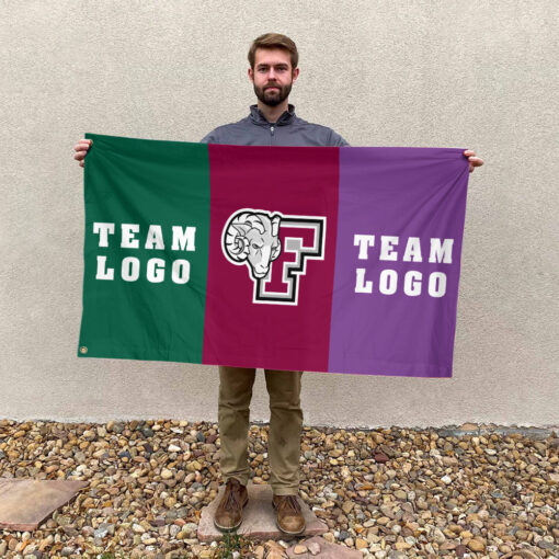 Fordham Rams vs Custom Team House Divided Flag, NCAA Two Team Flag Fordham Rams vs Custom Team House Divided Flag, NCAA Two Team Flag