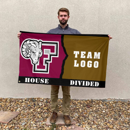 Fordham Rams vs Custom Team House Divided Flag, Personalized House Flag Fordham Rams vs Custom Team House Divided Flag, Personalized House Flag