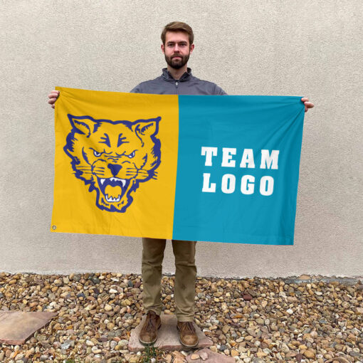 Fort Valley State Wildcats vs Custom Team House Divided Flag, Custom College Flag