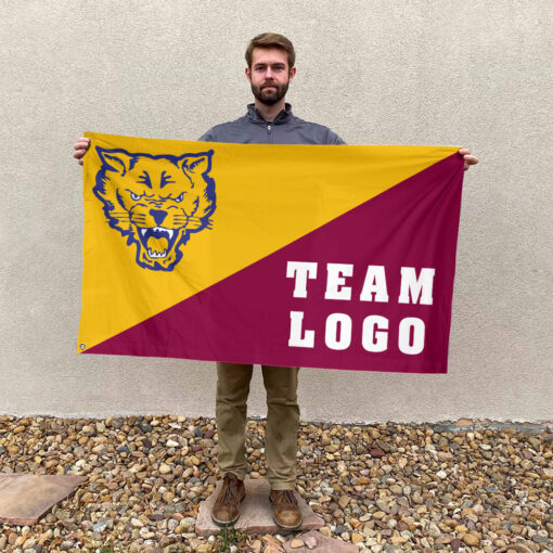 Fort Valley State Wildcats vs Custom Team House Divided Flag, Custom House Flag
