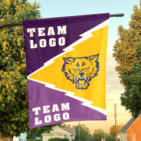 Fort Valley State Wildcats vs Custom Team House Divided Flag, Custom Rivalry Flag