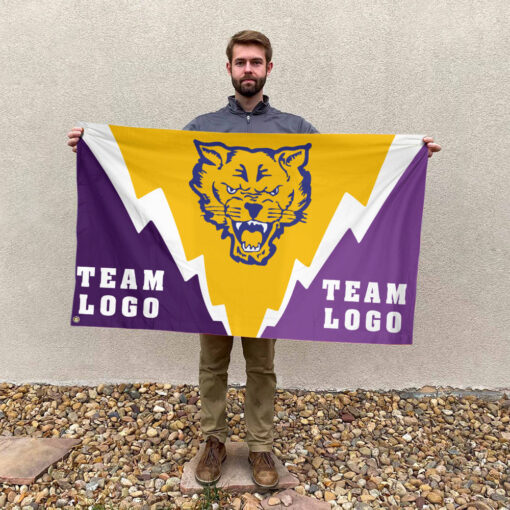 Fort Valley State Wildcats vs Custom Team House Divided Flag, Custom Rivalry Flag