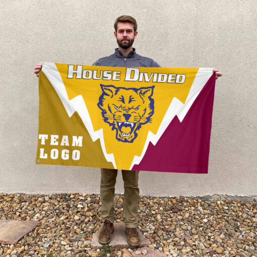 Fort Valley State Wildcats vs Custom Team House Divided Flag, Custom Spirit Flag