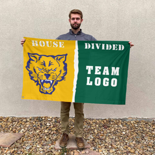 Fort Valley State Wildcats vs Custom Team House Divided Flag, Custom Split Flag