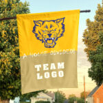 Fort Valley State Wildcats vs Custom Team House Divided Flag, NCAA College Flag
