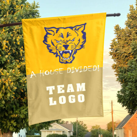 Fort Valley State Wildcats vs Custom Team House Divided Flag, NCAA College Flag