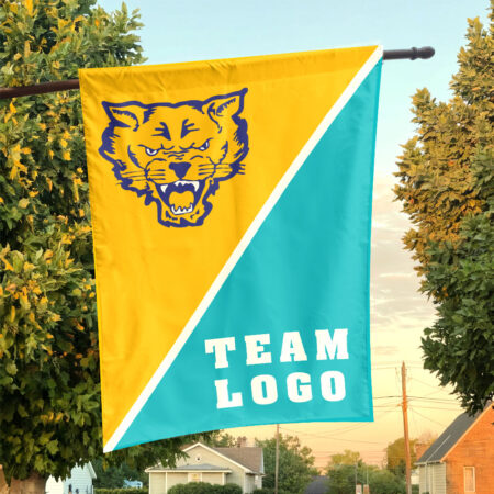 Fort Valley State Wildcats vs Custom Team House Divided Flag, NCAA Custom Flag