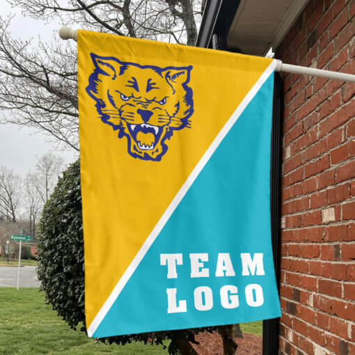 Fort Valley State Wildcats vs Custom Team House Divided Flag, NCAA Custom Flag