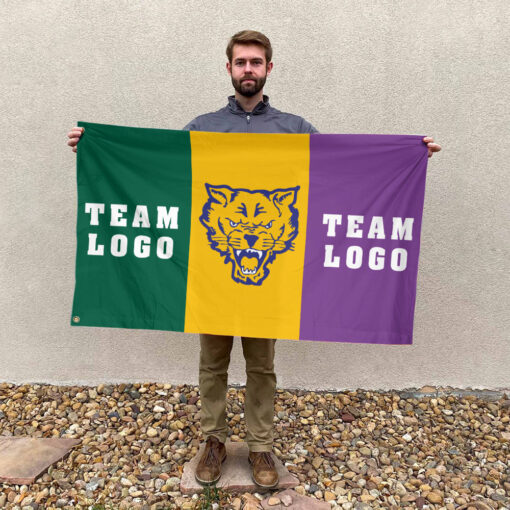 Fort Valley State Wildcats vs Custom Team House Divided Flag, NCAA House Flag