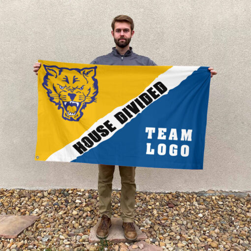 Fort Valley State Wildcats vs Custom Team House Divided Flag, NCAA Rivalry Flag