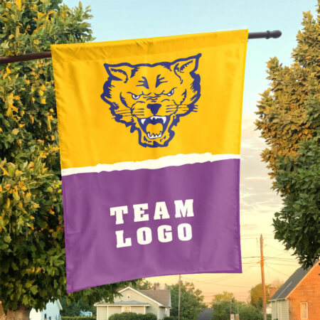 Fort Valley State Wildcats vs Custom Team House Divided Flag, NCAA Spirit Flag