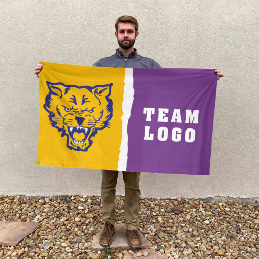 Fort Valley State Wildcats vs Custom Team House Divided Flag, NCAA Spirit Flag