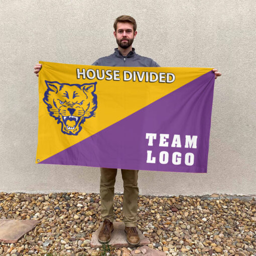 Fort Valley State Wildcats vs Custom Team House Divided Flag, NCAA Split Flag