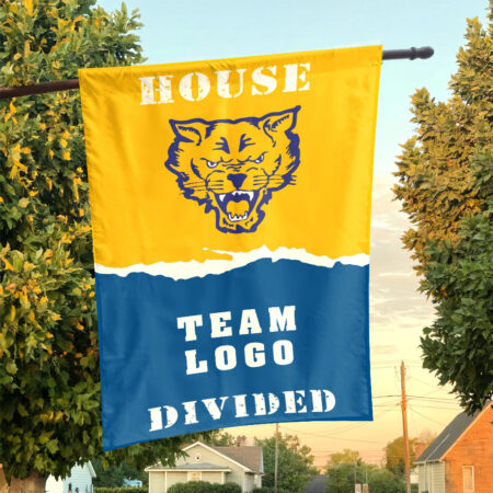 Fort Valley State Wildcats vs Custom Team House Divided Flag, NCAA Team Flag