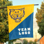 Fort Valley State Wildcats vs Custom Team House Divided Flag, NCAA Two Team Flag