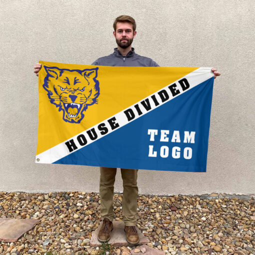 Fort Valley State Wildcats vs Custom Team House Divided Flag, Personalized College Flag