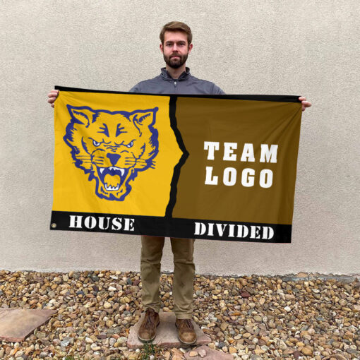 Fort Valley State Wildcats vs Custom Team House Divided Flag, Personalized House Flag
