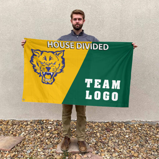 Fort Valley State Wildcats vs Custom Team House Divided Flag, Personalized Split Flag