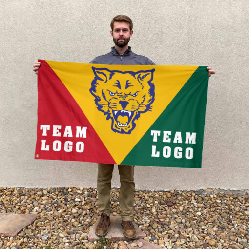 Fort Valley State Wildcats vs Custom Team House Divided Flag, Personalized Team Flag
