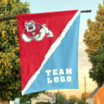 Fresno State Bulldogs vs Custom Team House Divided Flag, Custom College Flag