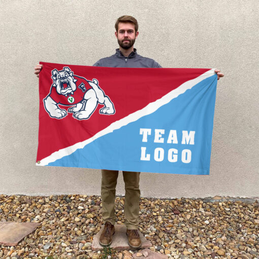 Fresno State Bulldogs vs Custom Team House Divided Flag, Custom College Flag
