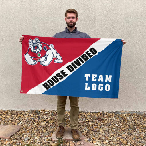 Fresno State Bulldogs vs Custom Team House Divided Flag, Custom Rivalry Flag