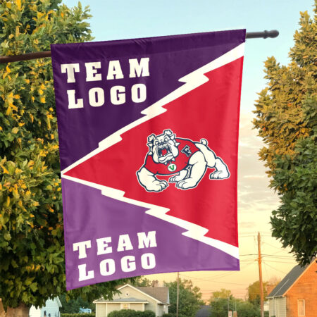 Fresno State Bulldogs vs Custom Team House Divided Flag, Custom Spirit Flag