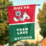 Fresno State Bulldogs vs Custom Team House Divided Flag, NCAA College Flag