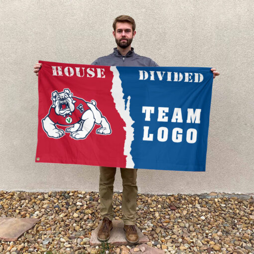 Fresno State Bulldogs vs Custom Team House Divided Flag, NCAA House Flag