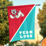 Fresno State Bulldogs vs Custom Team House Divided Flag, NCAA Split Flag
