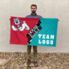Fresno State Bulldogs vs Custom Team House Divided Flag, NCAA Team Flag
