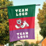 Fresno State Bulldogs vs Custom Team House Divided Flag, NCAA Two Team Flag