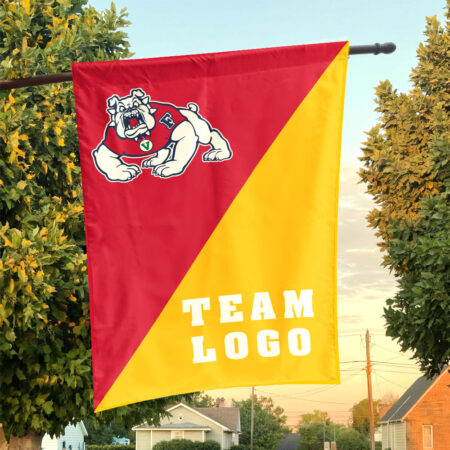 Fresno State Bulldogs vs Custom Team House Divided Flag, Personalized College Flag