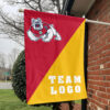 Fresno State Bulldogs vs Custom Team House Divided Flag, Personalized College Flag
