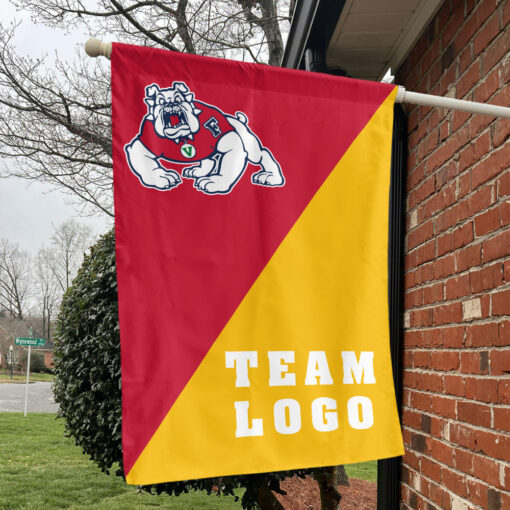 Fresno State Bulldogs vs Custom Team House Divided Flag, Personalized College Flag