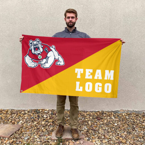 Fresno State Bulldogs vs Custom Team House Divided Flag, Personalized College Flag