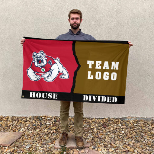 Fresno State Bulldogs vs Custom Team House Divided Flag, Personalized House Flag