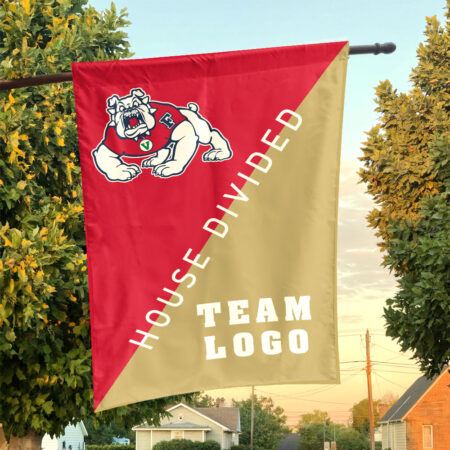 Fresno State Bulldogs vs Custom Team House Divided Flag, Personalized Split Flag